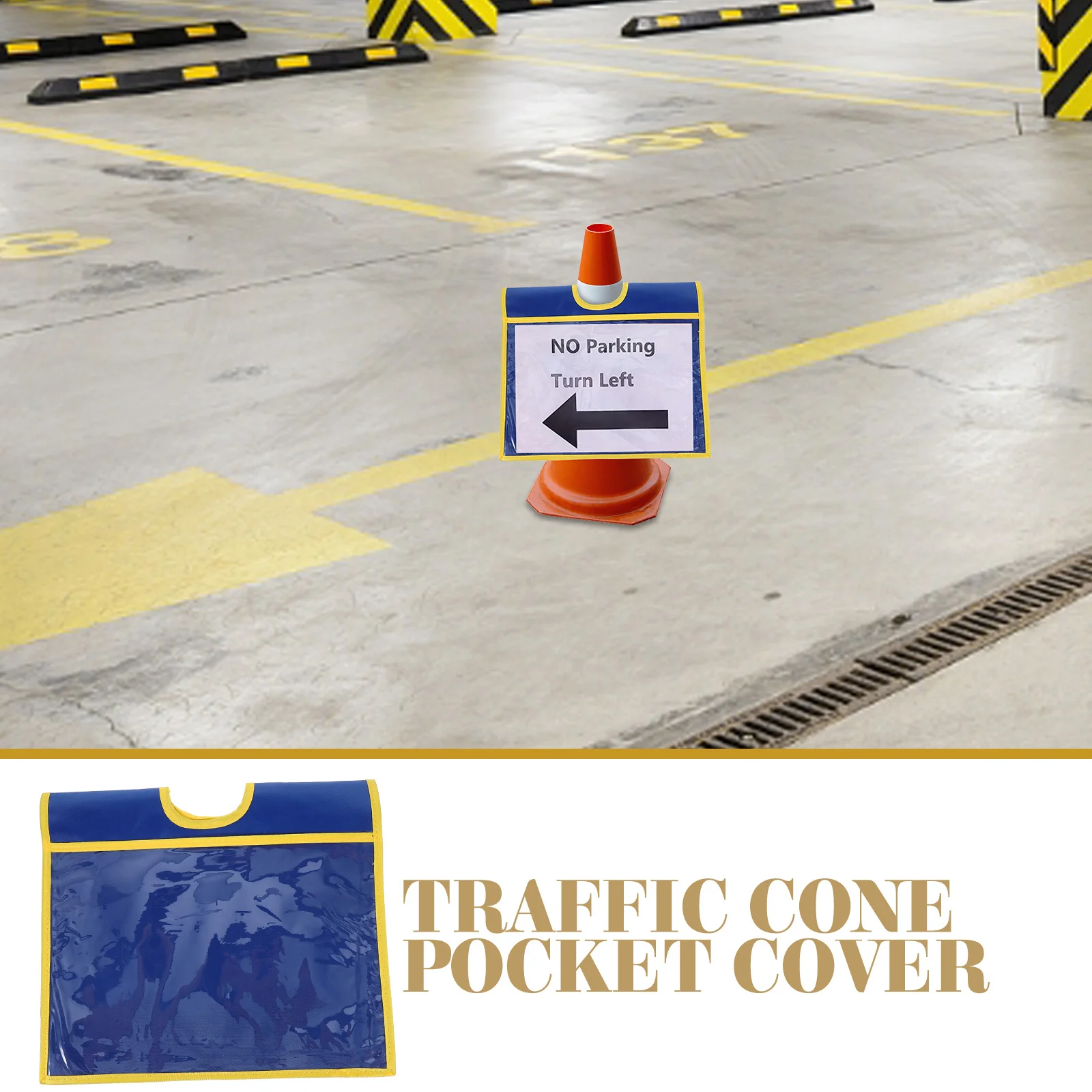 علامة السلامة المرور المخروطية الأكمام دائم أكسفورد القماش PVC رسالة تسجيل كم النشاط في الهواء الطلق تحذير إشارة غطاء الجيب #4