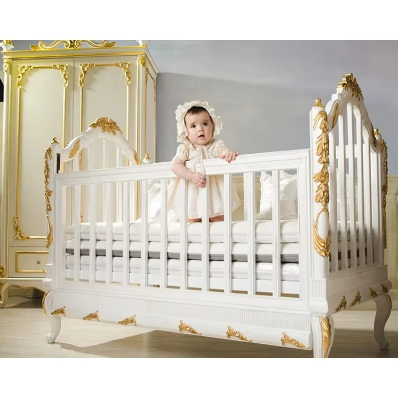 Baby furniture, baby supplies, million-dollar classic baby cribs, European vintage luxury children's bedroom furniture