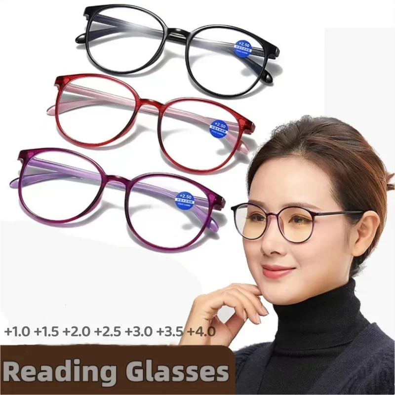 

Vintage Round Reading Glasses Women Fashion Anti Blue Light Farsighted Eyeglasses Anti-fatigue Hyperopia Prescription Eyewear