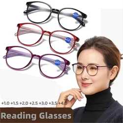 Vintage Round Reading Glasses Women Fashion Anti Blue Light Farsighted Eyeglasses Anti-fatigue Hyperopia Prescription Eyewear