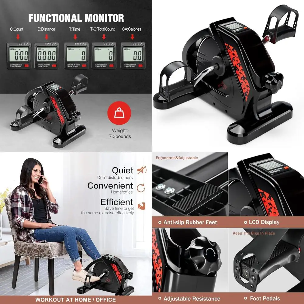 

Модернизированный педальный тренажер, сверхмощный металлический маховик под настольный велосипед с ЖК-дисплеем, мини-стационарные велосипеды для домашнего офиса, тренировок