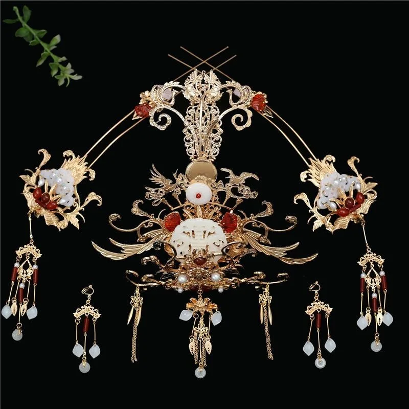 Exotic Dunhuang Fly Super Fairy Hair Phoenix Hair Crown Ancient Style Hanfu Hairwear Accessories