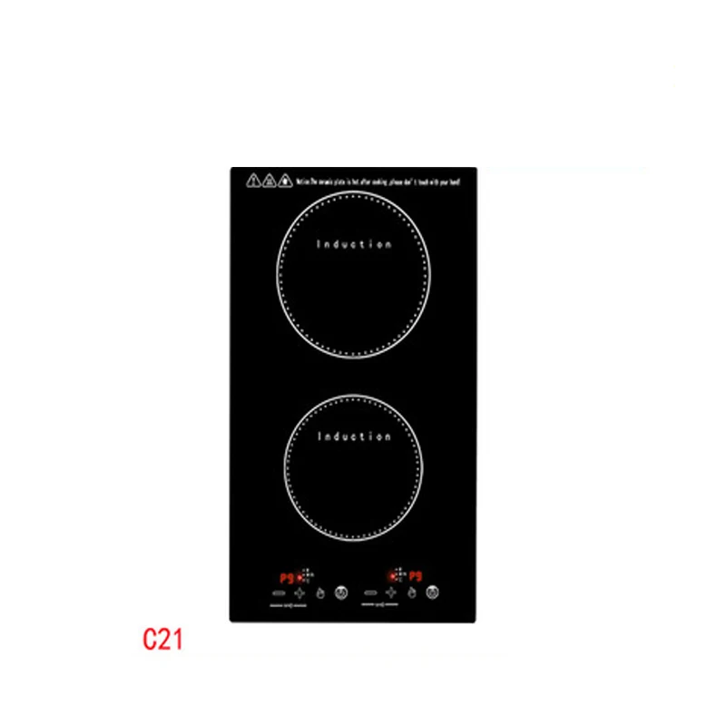 Cuisinière à induction à double tête, cuisinière à poterie électrique à double gamme, sauté domestique, cuisinière à double œil intégrée, version verticale