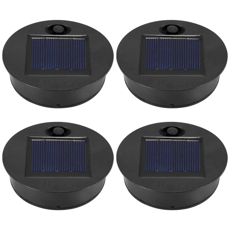 4 Pieces Replacement Solar Light Tops Outdoor Hanging Lantern Light Solar Light Parts Round Solar Lights Waterproof