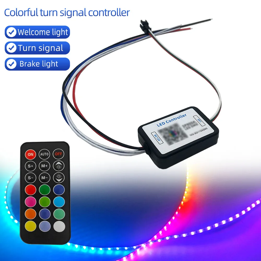 

Racing turn signal welcome daytime running light WS2811/2815 high brake light controller color adjustable SP900A