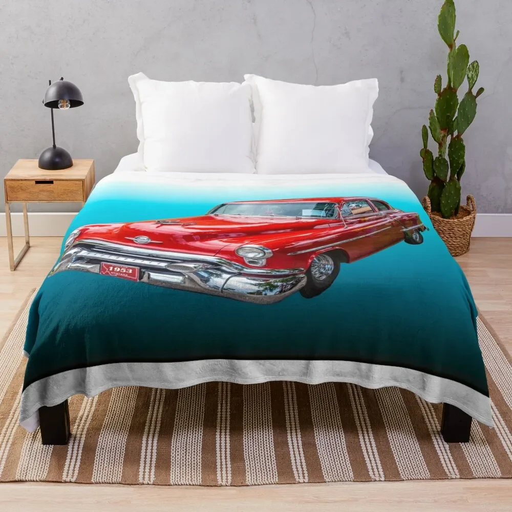 

1953 Oldsmobile Super 88 Throw Blanket Color Fast Cozy Throw Blanket