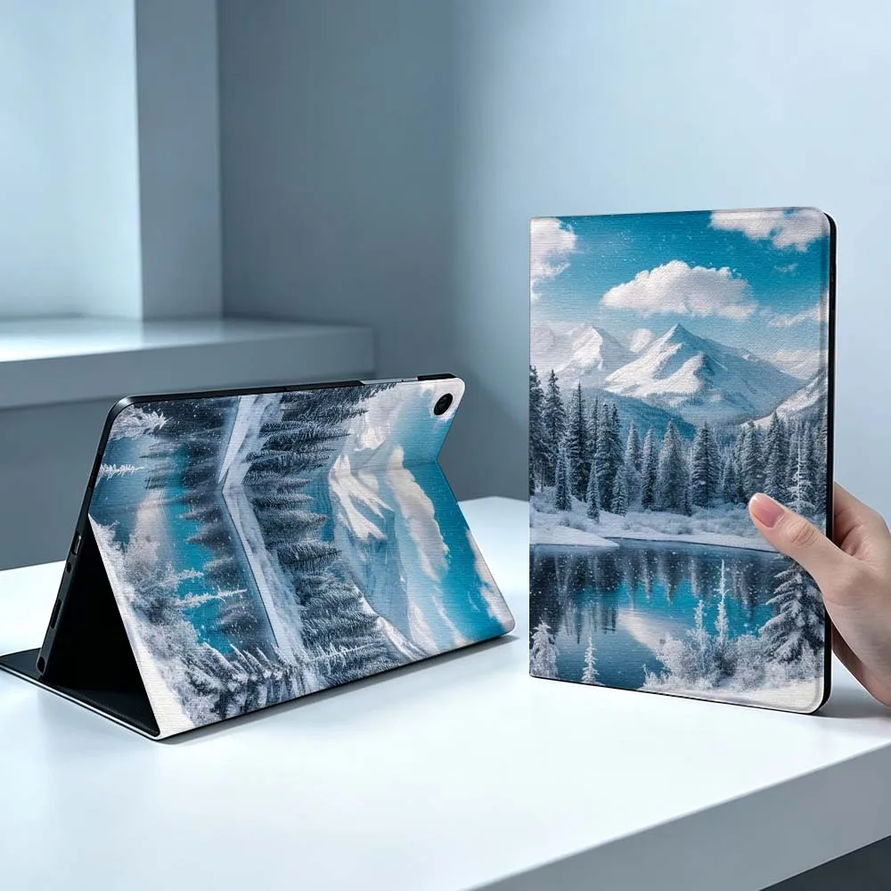 Winter Natural Snow Scene For Samsung Galaxy Tab S11 S10 S9 S8 S7 S6 A9 A8 A7 A11 Lite FE Plus Pen Tray Tablet Case Soft