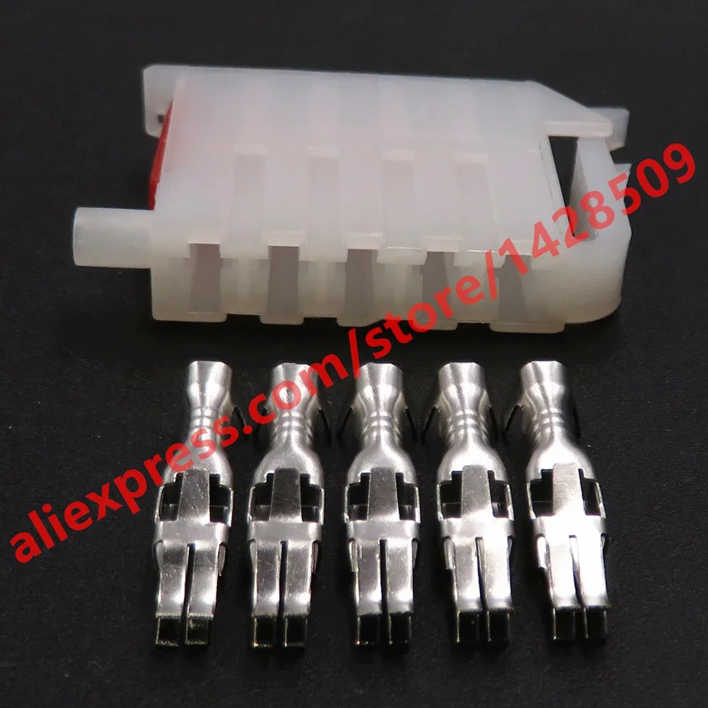 1 Set 5 Pin Car Wiring Connector With Terminal 357955968A 3.5 Series White Auto Plastic Housing Plug