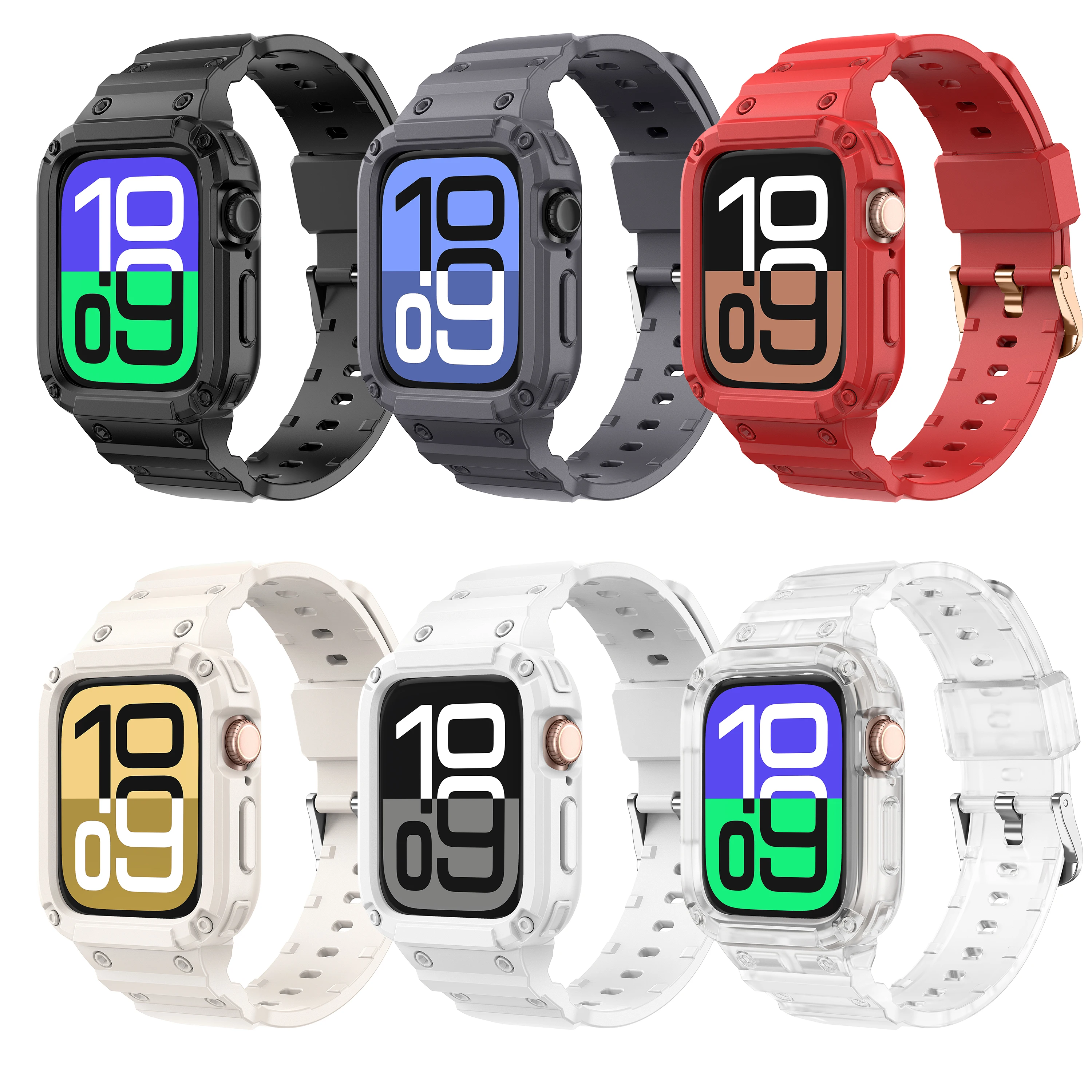 Geeignet für Apple Watch S10 42 mm/46 mm Kompatibilität, stabiles Sportserie-Schale, mit militärischem Schutz-Hartschalen-Stoßfänger