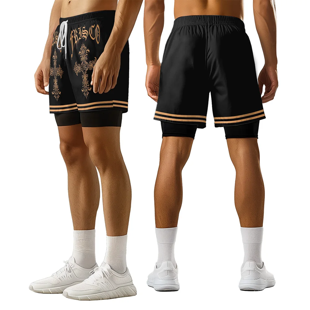 2024 New original design cross Summer 3D Advanced Print Casual trend Sports High Street  basketball shorts  men shorts