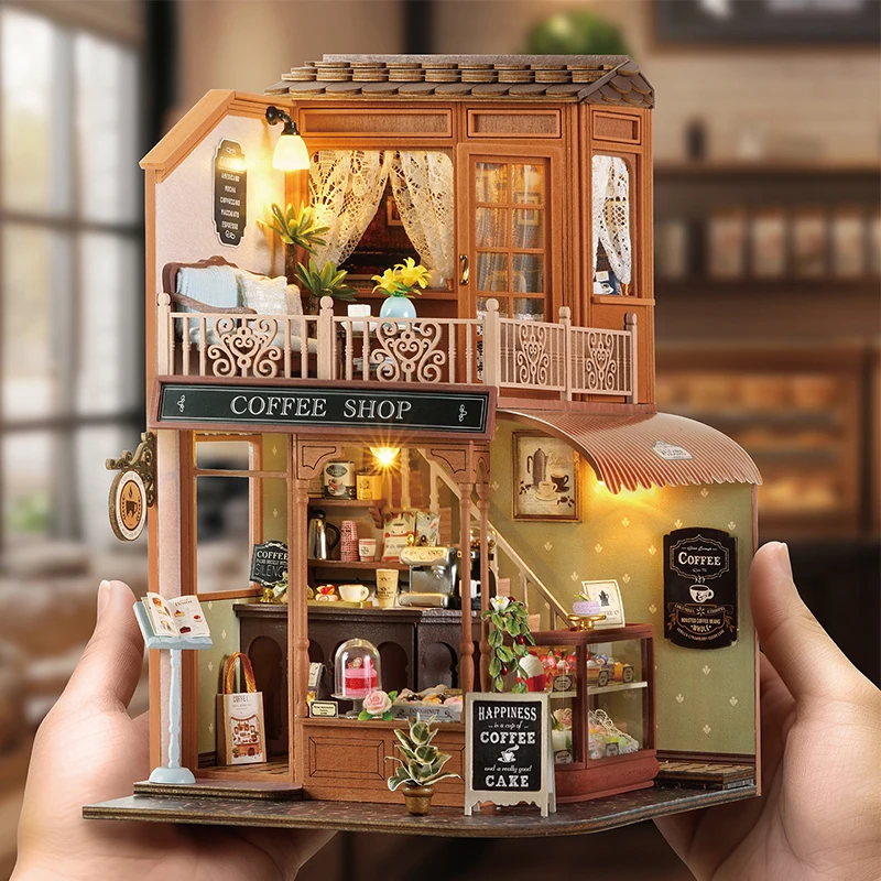 Wooden Dollhouse Mini DIY Doll House Kit Handmade Creative Room 3D Puzzle Building With LED Crafts For Friends Christmas Gift