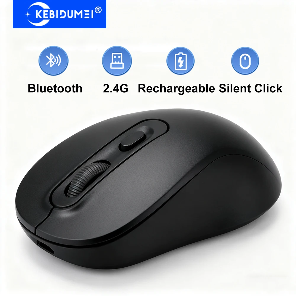 Dual Mode Mouse Bluetooth Mouse 2.4G Wireless Mouse Gaming Mouse Rechargeable Mouse Office Silent Click Mice For Laptop Macbook