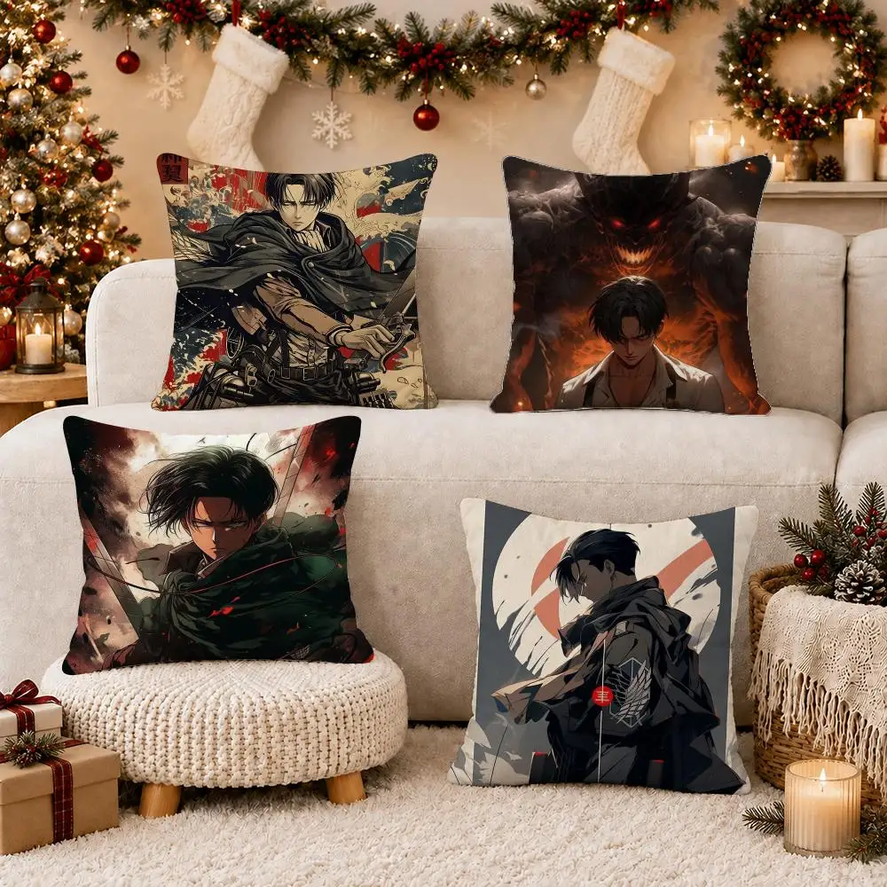 Anime A-Attack on Titan Cushion Cover Soft Short Plush Pillow Case Cushion Cover for Living Room Sofa Decor