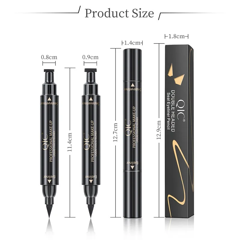 Easy Wing Eyeliner Stempel Pen met Vloeibare Liner Dual Tip Beginnersvriendelijk Waterdicht Smudge Proof Stempelen Eyeliner Make-up 2Size