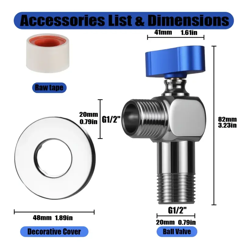 صمام كروي نحاسي عالي التحمل مع وصلة ملولبة ذات 4 نقاط - تدفق عالي، غير عائق، تسخين واضح، مقبض أحمر