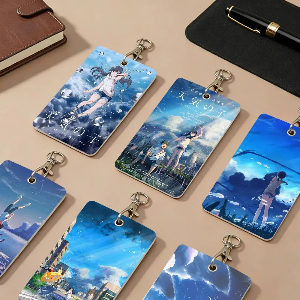 

Картхолдеры из искусственной кожи Makoto Shinkai (аниме), защитные чехлы для студенческих удостоверений с защитой от потери, брелок для карт доступа в кампус