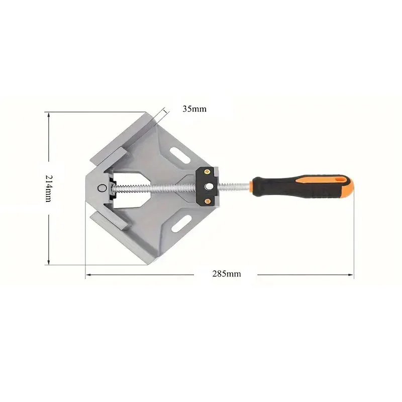 1pc 90 Degree Right Angle Clamp Single Handle Angle Clamp Adjustable Aluminum Alloy Woodworking Picture Frame Vise Stand Tools