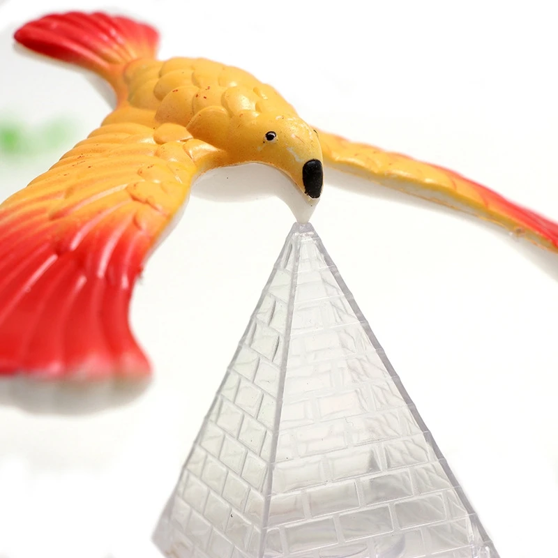 3X Magic Balancing Bird Science Desk Toy Balancing Eagle Novelty Fun With Pyramid Stand,Random Color