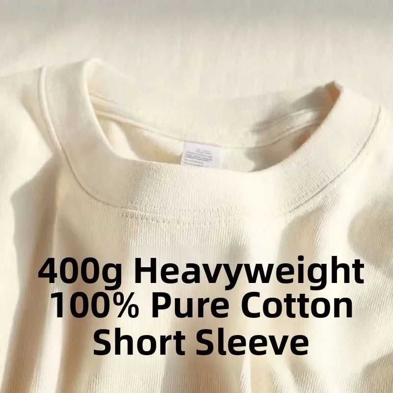 Zwaargewicht T-shirt van puur katoen met korte mouwen Tianqing Kleur Zomer Losvallend Unisex Basic Sle Comfortabel Ademend Casual...
