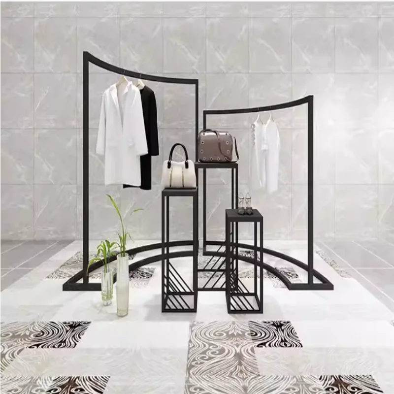 GoldenClothing Store Display Rack, Nakajima Display Cabinet, Women's Clothing Store, Simple Horizontal Bar In The Middle, High A