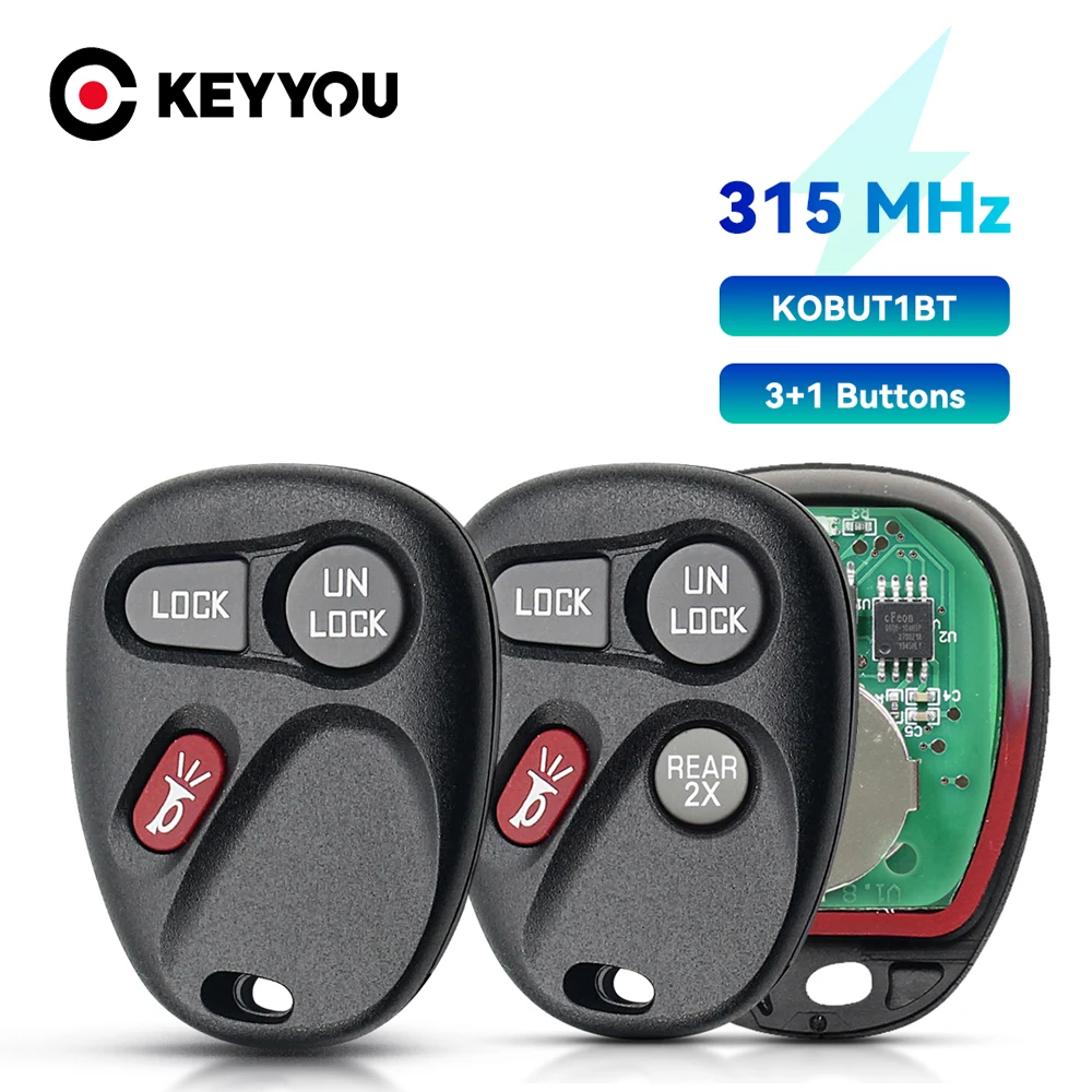 KEYYOU 315Mhz KOBUT1BT zdalny kluczyk do chevroleta Blazer S10 Silverado Suburban Tahoe GMC Jimmy Safari dostęp bezkluczykowy brelok do klucza