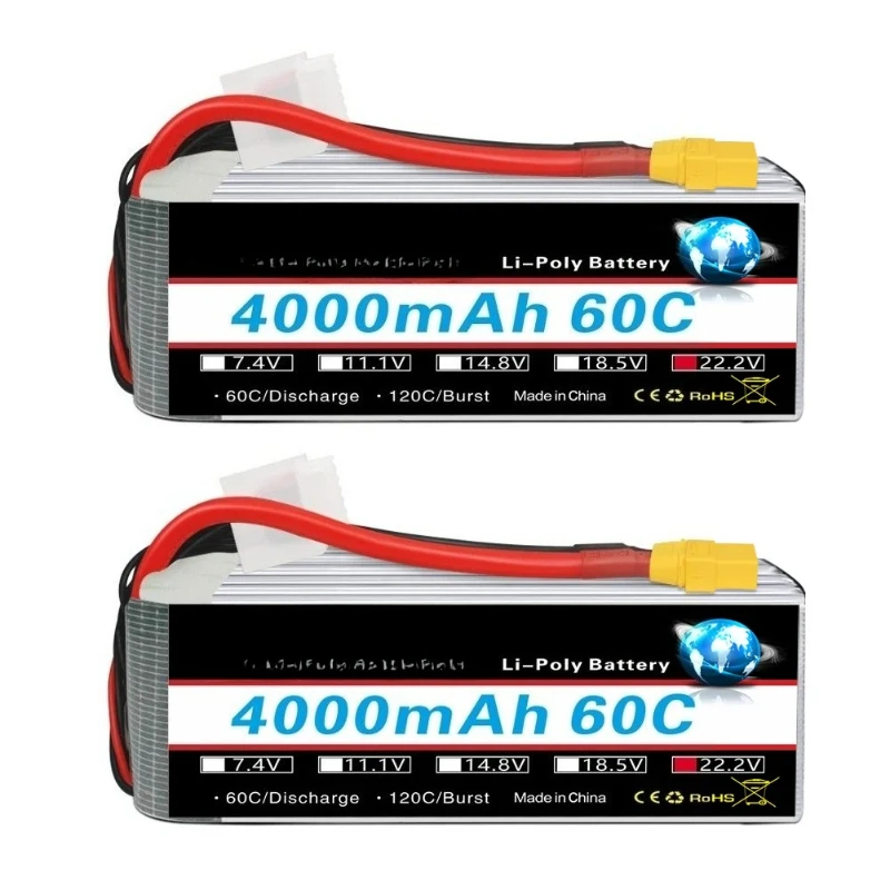 For RC Car Drones RC Helicopter Airplane HRB 6S Lipo Battery 22.2V 4000mah Drone Battery 60C XT90 Connector EC5 Plug