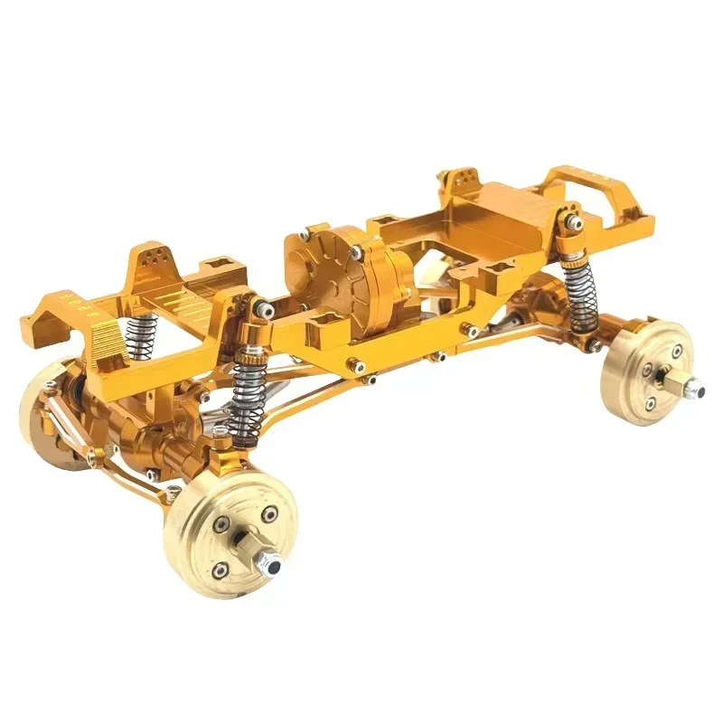 Podwozie do tuningu dla FMS 1/24 Xiaoqi FCX24 RC Car, w całości wykonane z metalu, rama zawiera części zamienne, dwubiegowa skrzynia biegów i przeciwwaga.