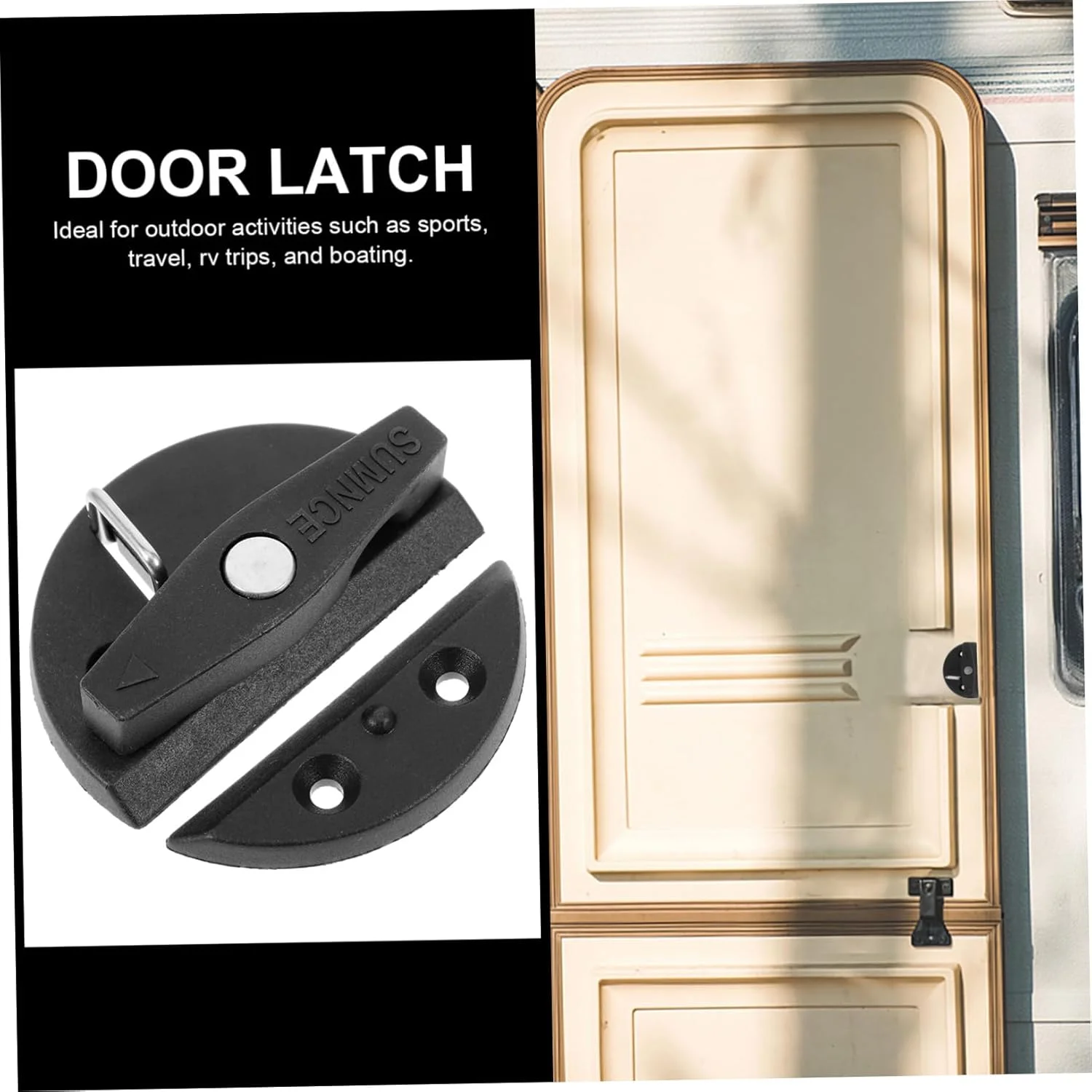 1 قطعة الثقيلة الأسود RV قفل الحمام النايلون دوامة قفل مع مشبك أمان للمعسكر متنقل RV أبواب خزائن الحمامات #4