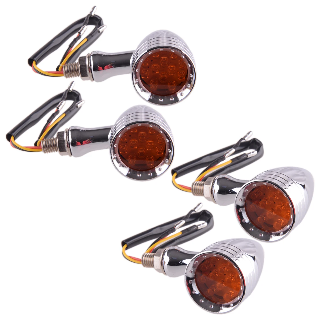 

4Pcs 12V Amber LED Motorcycle Bullet Turn Signal Light Tail Indicator Lamp Universal