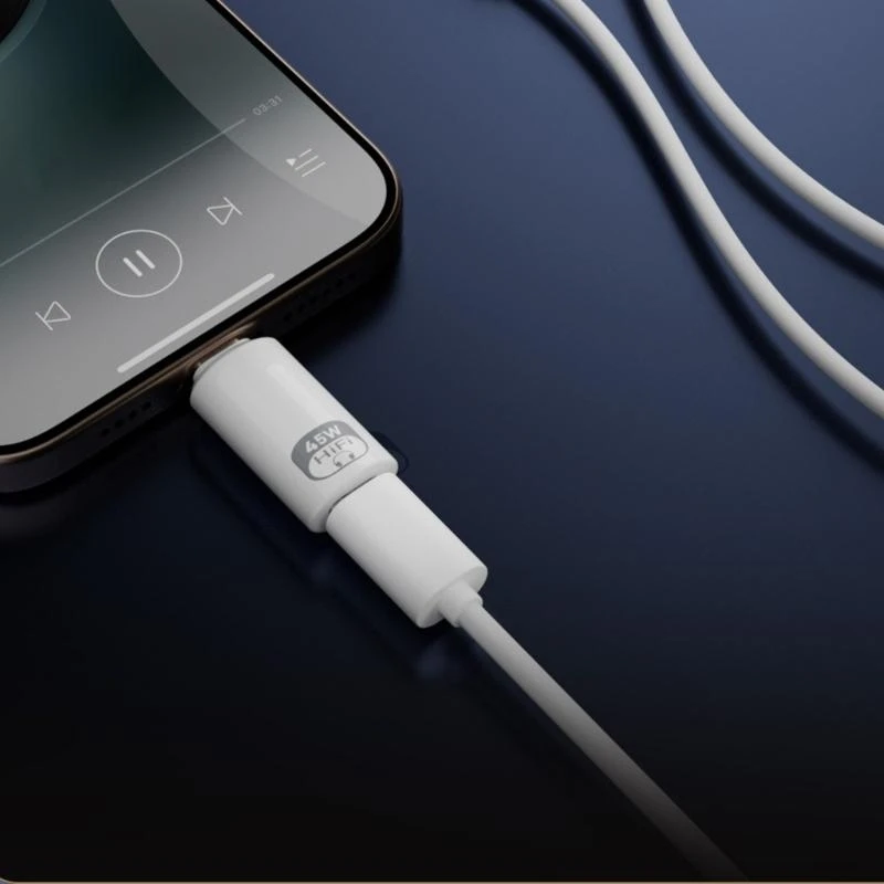 النوع C من الذكور إلى Lightnings أنثى محول USB C Extender لـ PD45W شحن سريع الاستماع واتصل بنقل البيانات 480MBPS