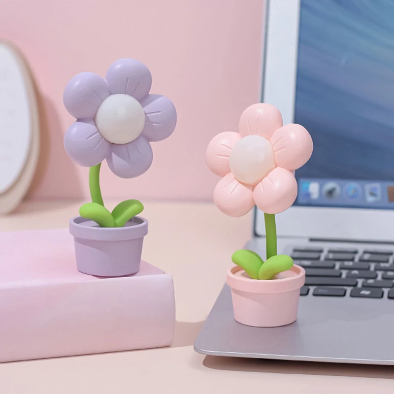 Leuke Leuke Tafellamp Creatieve Mini LED Bloem Nachtlampje Desktop Ornament Slaapkamer Sfeerverlichting Kinderen Speelgoed Kinderen Verjaardagscadeau