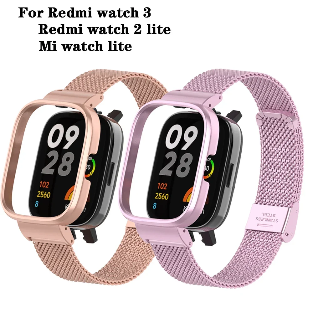 

Металлические браслеты из нержавеющей стали для часов Redmi Watch 3, браслеты для умных часов Redmi Watch 3, ремешок с пряжкой, Обложка, рамки