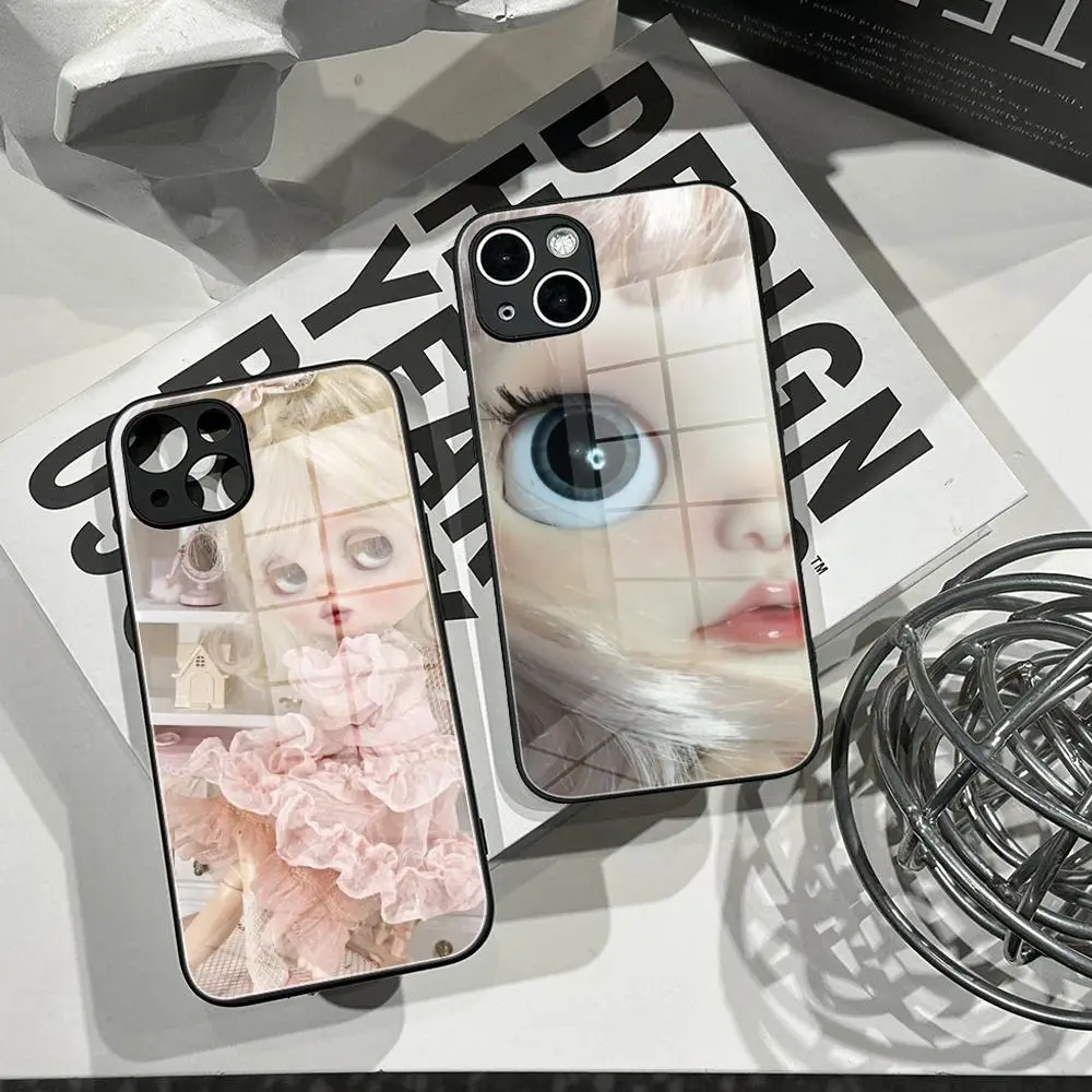 

Fashion doll B-Blythe Cute Phone Case Tempered Glass Shell FOR IPhone 15ProMAX 14 11 12 Pro 15 16 Plus 13 Pro MAX XR XS Cover