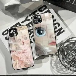Fashion doll B-Blythe Cute Phone Case Tempered Glass Shell FOR IPhone 15ProMAX 14 11 12 Pro 15 16 Plus 13 Pro MAX XR XS Cover