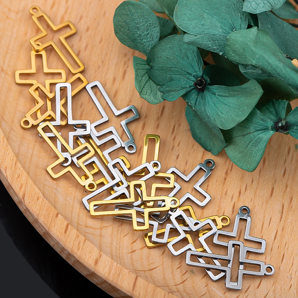 10pcs Stainless Steel Geometric Cross Frame Earrings Charms Connectors Necklaces Earrings Jewelry Making Supplies Bulk Wholesale - Image 5