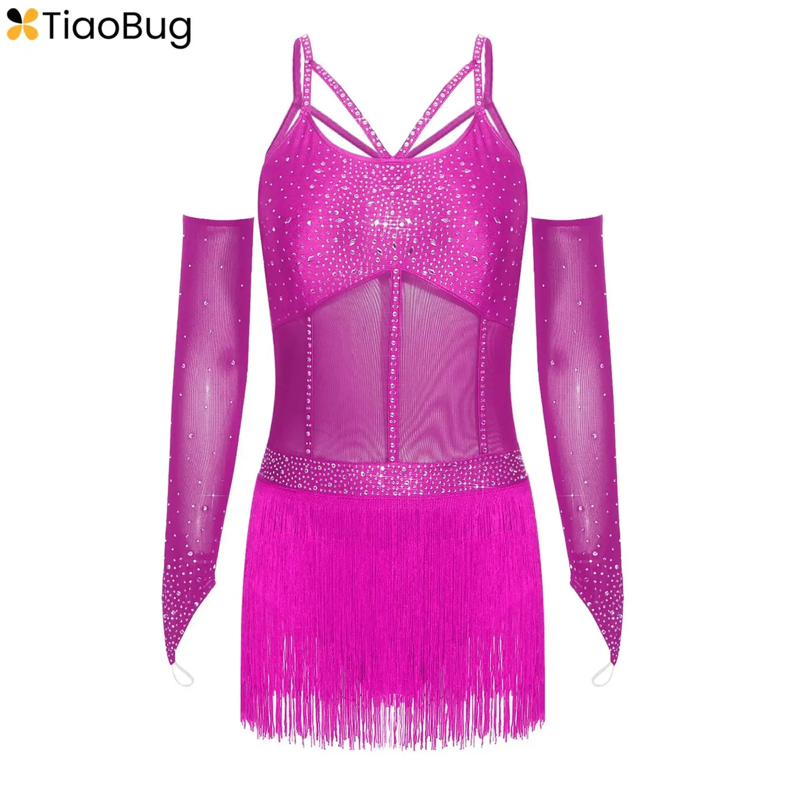 

Women Tango Cha Cha Rumba Salsa Latin Dance Leotard Modern Lyrical Dance Costume for Stage Shows Competition Flapper Cocktail