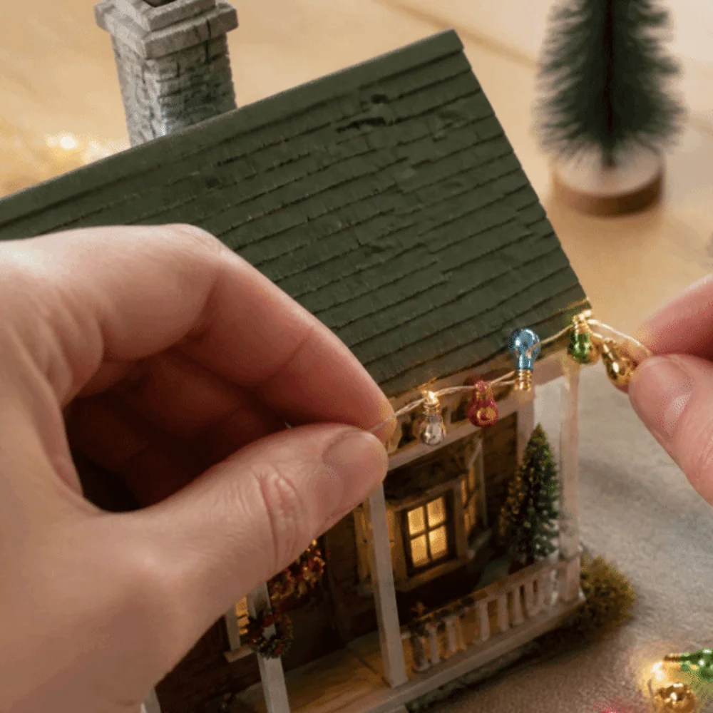 1m / 3.28ft Dollhouse String Lights Simulation DIY Dollhouse Scene Ornament Colorful 20 Lights