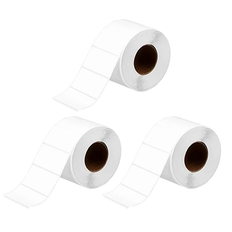 3Rolls 1500/Rolls Self-Adhesive Labels Detachable Household Labels Office Kitchen Storage Box