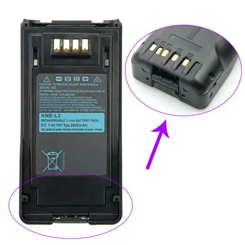 Batería de iones de litio para walkie-talkie Kenwood VP6430, paquete de KNB-L2 de 7,4 V, 2800mAh, TK-5320