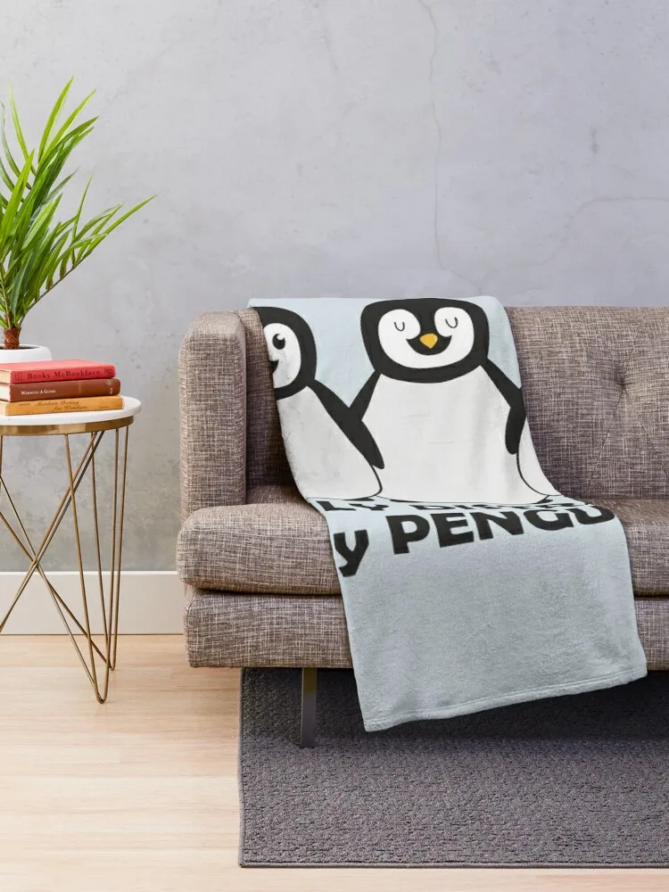 Easily Distracted by Penguins Throw Blanket for winter warm winter Plaid Blankets