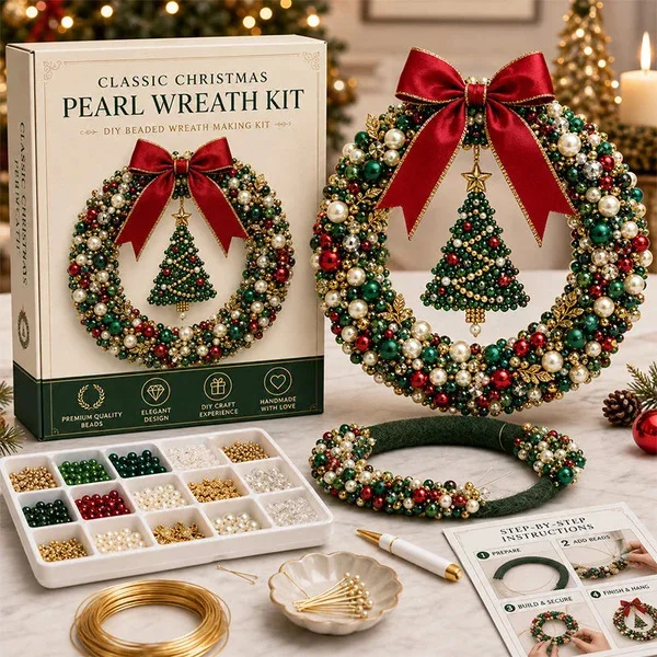 Handmade Christmas Decorations DIY Christmas Pearl Wreath Kit Christmas Decorations 2026 Navidad Novedades 2026 2027