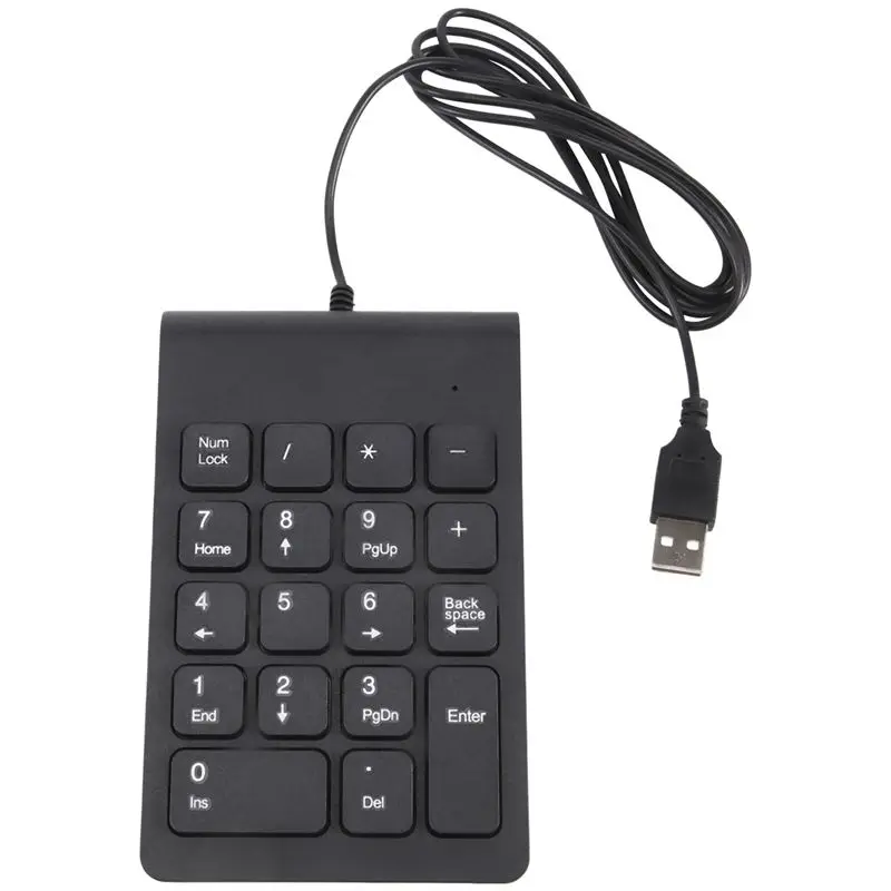 

Exquisite-5X Mini USB Wired Numeric Keypad Numpad 18 Keys Digital Keyboard For Accounting Teller Laptop Windows Android (Black)