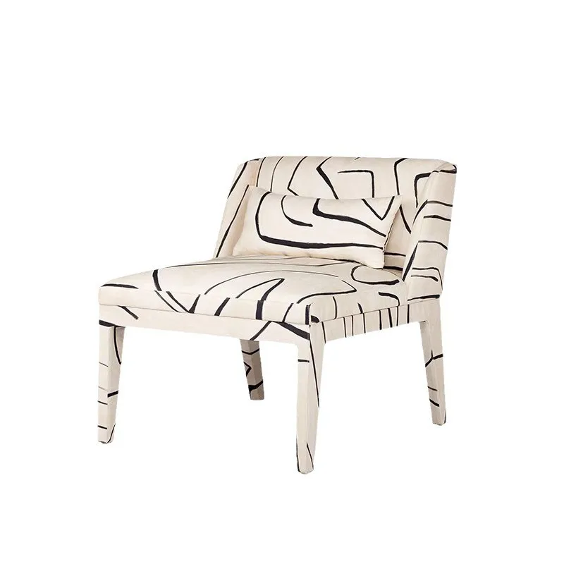 

creative black and white leisure chair, model room hall reception Internet celebrity striped dining chair
