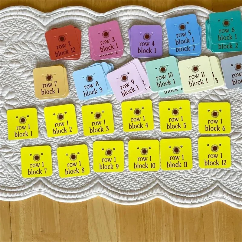 Quilt Block Row Markers A Paper Card With Holes For Sewing And Quilting Concepts