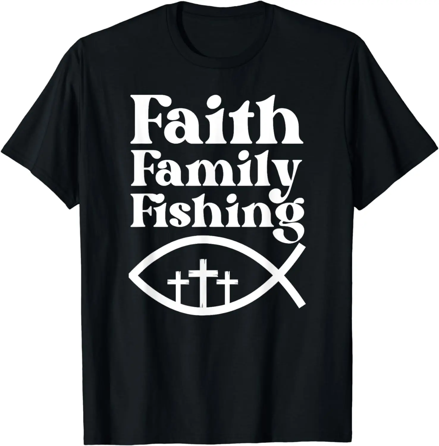 Christian Crosses Bible Faith Family Fishing T-Shirt Vintage T Shirt Graphic T Shirts Mens Clothes Tops Camisetas Streetwear