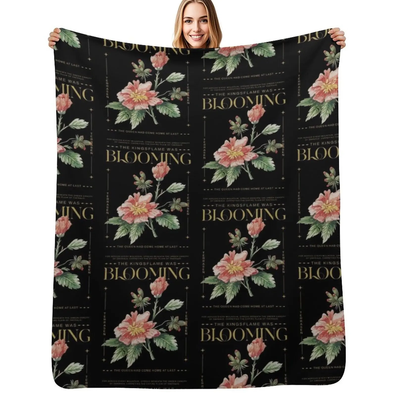 

Throne Of Glass The Kingsflame Was Blooming Throw Blanket Sleeping Bag Fashion Sofas wednesday Thermal Blankets