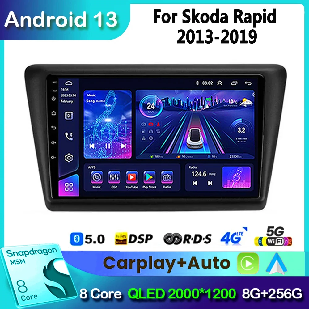 

Android 13 for Skoda Rapid Seat Toledo Car Radio Multimedia Video Player GPS Navigation Autoradio Audio Stereo DVD 2 Din DSP 4G