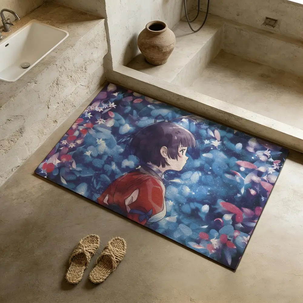 Floor Mat Diatomite Bath Mat, Quick-Drying Non-Slip Absorbent Mat, Washable Home Floor Ma K-Kabaneri of the Iron Fortress