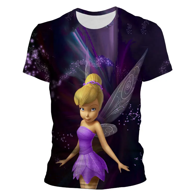 Boy Girl Kids T-shirts Summer Short Sleeve T Shirt For Men Women Tinker Bell 3D Print Cartoon Anime Children Clothing Tee