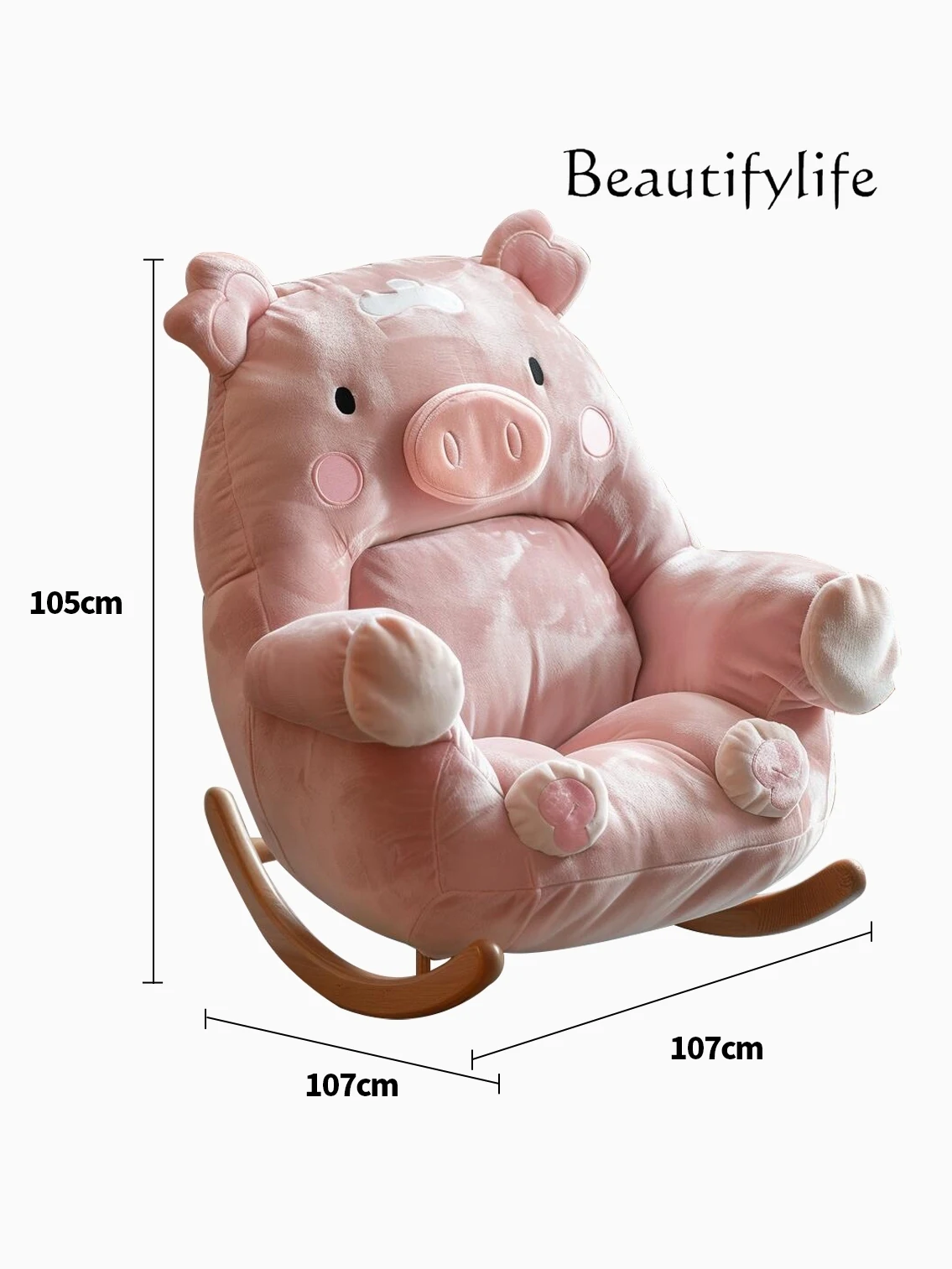 

Cute Piglet Rocking Chair Balcony Leisure Chair Lazy Sofa